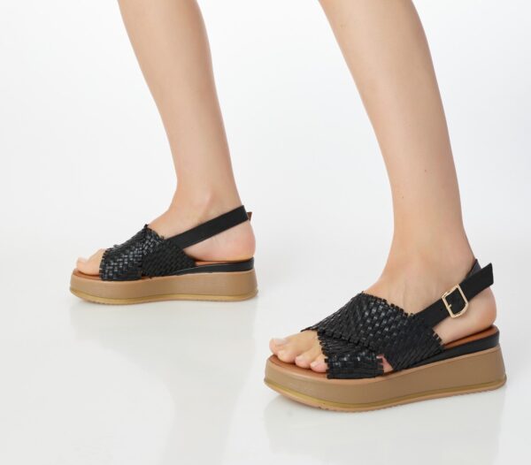 Women's leather sandals (Black)