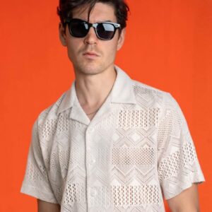 Men's checkered shirt (White)