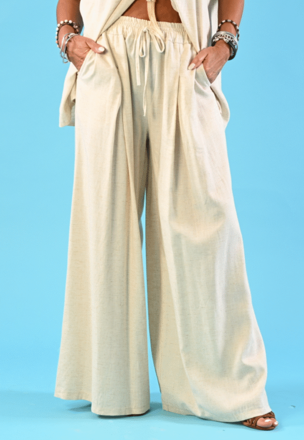 Women's linen pants (Beige)