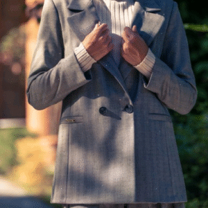 Elegant grey suit with subtle sparkle