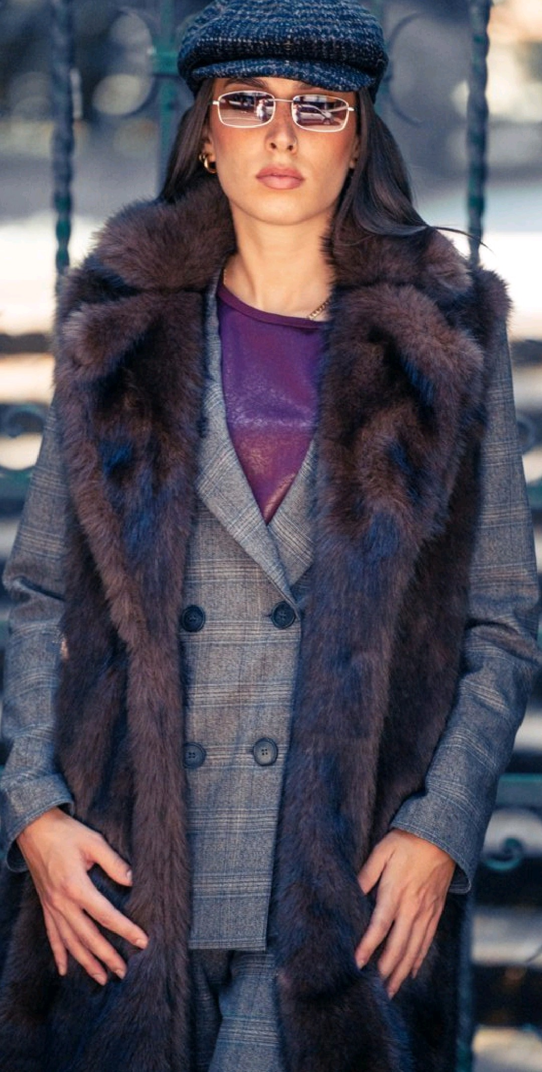 Luxurious long faux fur vest (Brown) - Image 2