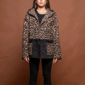 Oversized leopard print jacket