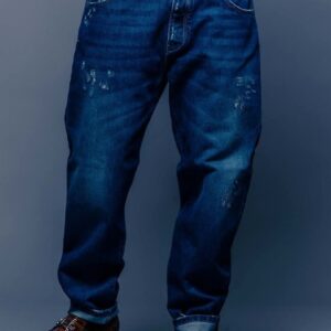 Relaxed-fit blue jeans