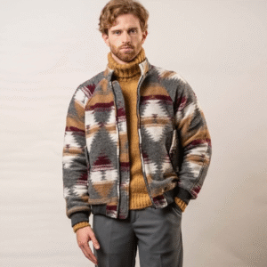 Patterned wool jacket